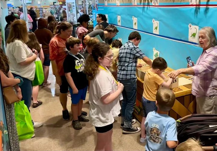 Kids at a program at a library