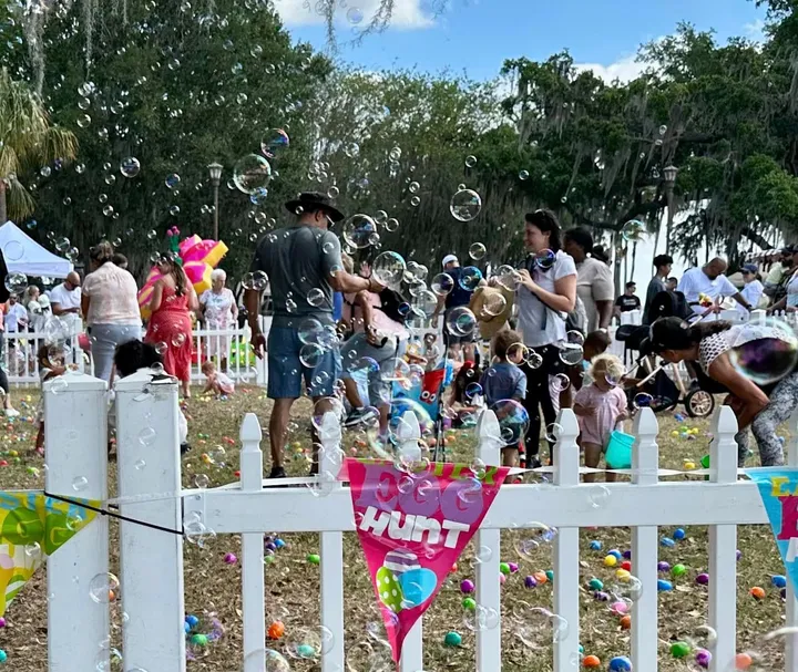A crowd at an outdoor community festival