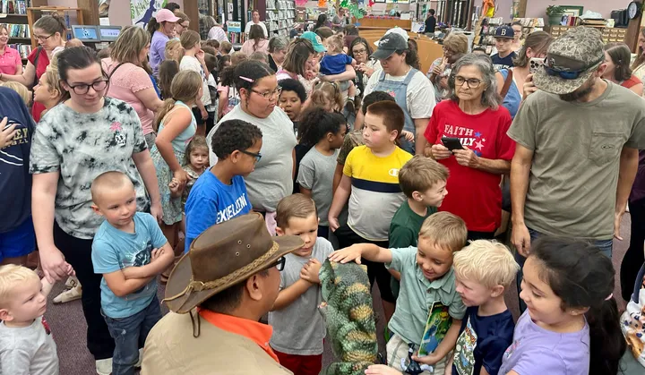 Kids at an activity program at a library